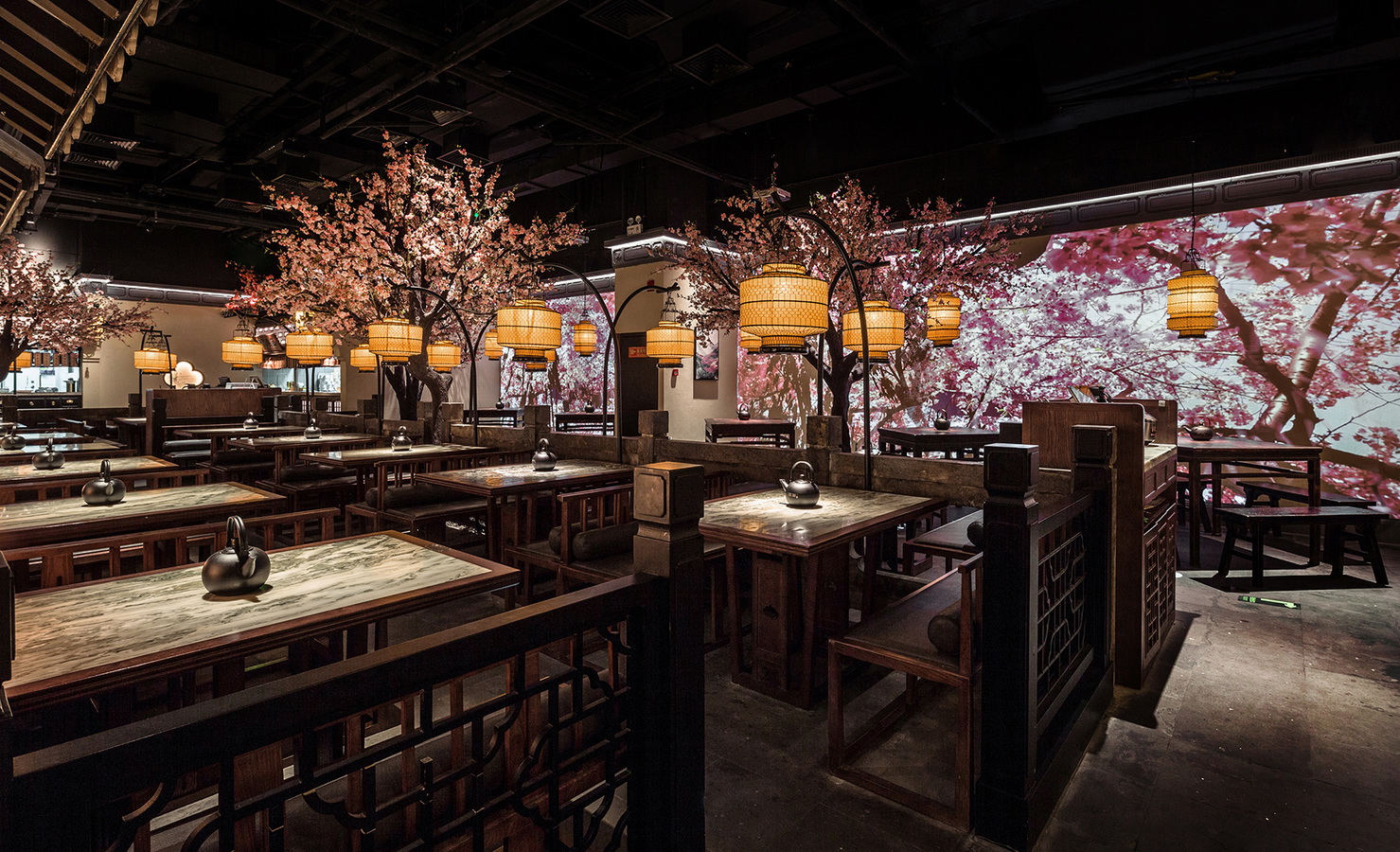 桃花里绿茶中餐厅北京店卧野空间事务所