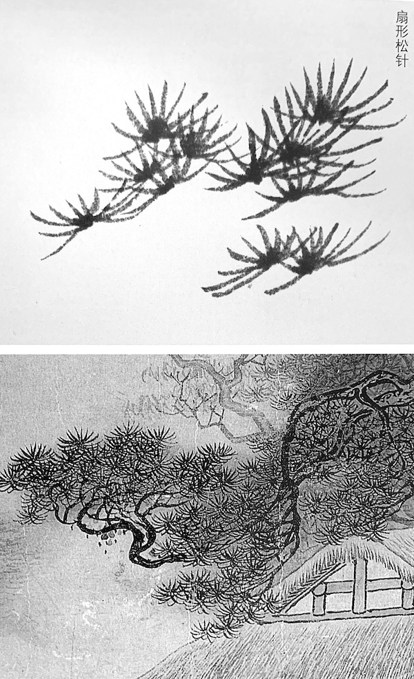 扇形松针,唐寅之松(局部)元 李衎 《双松图》(局部)选本人钟爱之马远