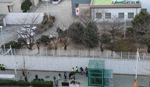 图为日本驻韩国釜山总领馆