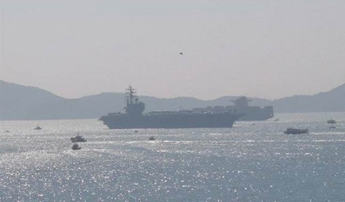 “里根”号航母战斗群21日上午抵达香港（台湾《自由时报》网站）