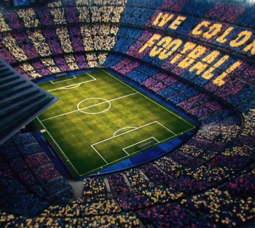 "我们为足球添彩"!巴萨巨型tifo效果图先睹为快