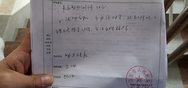 相关鉴定结果显示,小文的智力测试仅为34分,属于2级智力残疾。家属供图