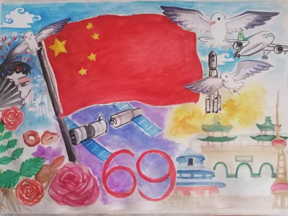 约会国旗,手绘祖国,江大学子晒出青年爱国心