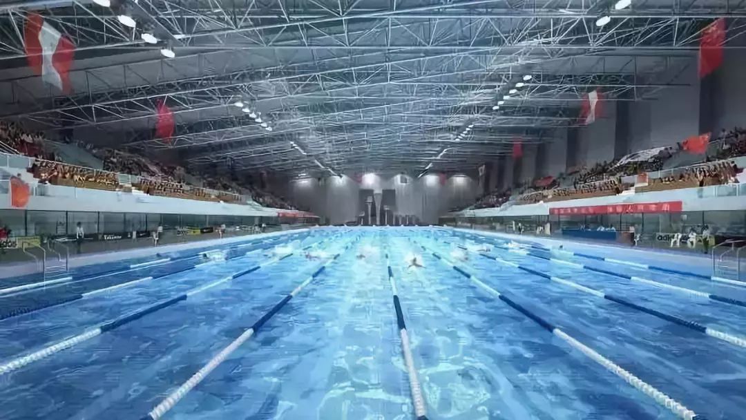 天河区 广东奥林匹克体育中心游泳馆 池水干净透明,没有漂浮物跟沉淀