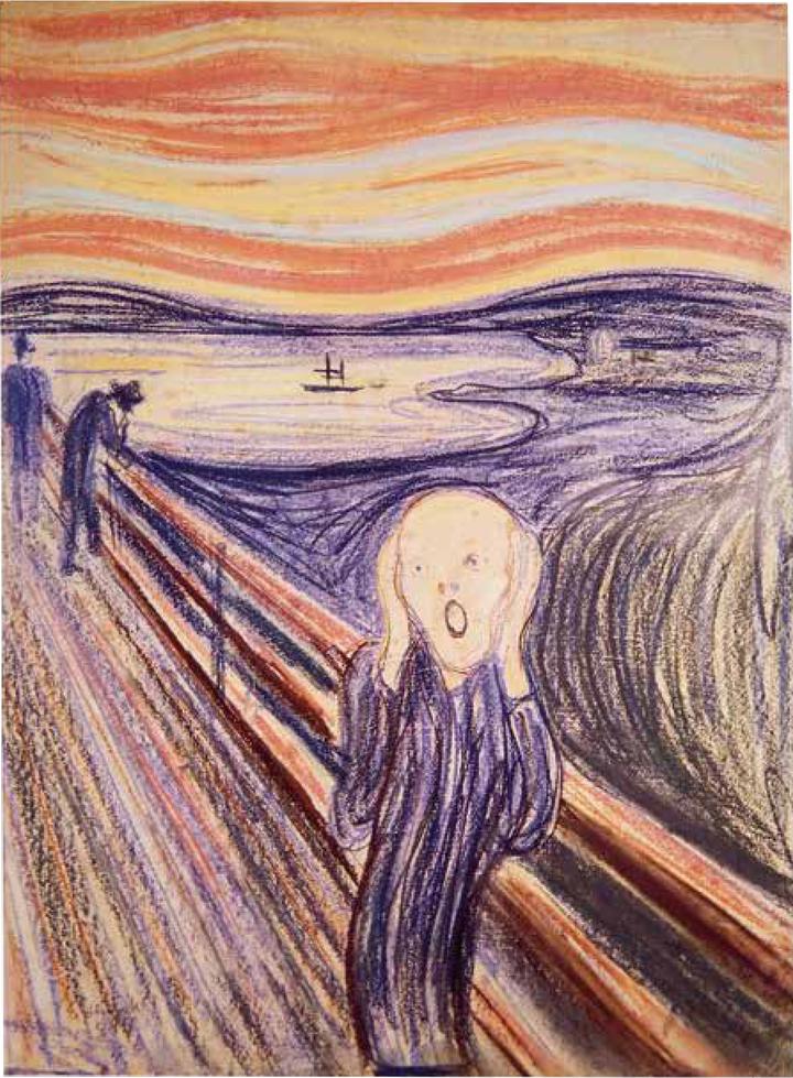 蒙克创作的《呐喊》,是一幅油画作品.