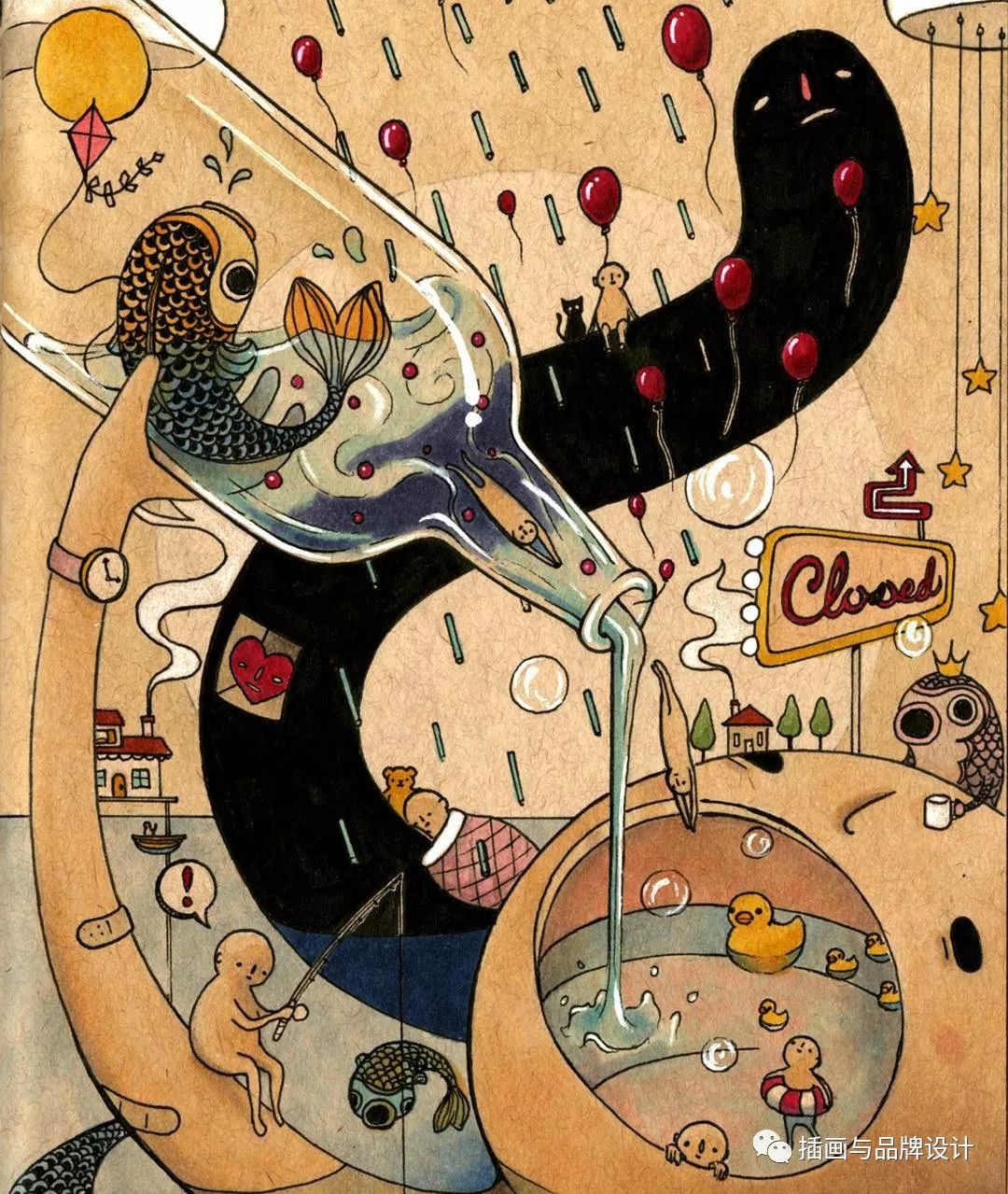 插画丨大过年的,老外的笔下的怪诞精灵,魔性又喜爱