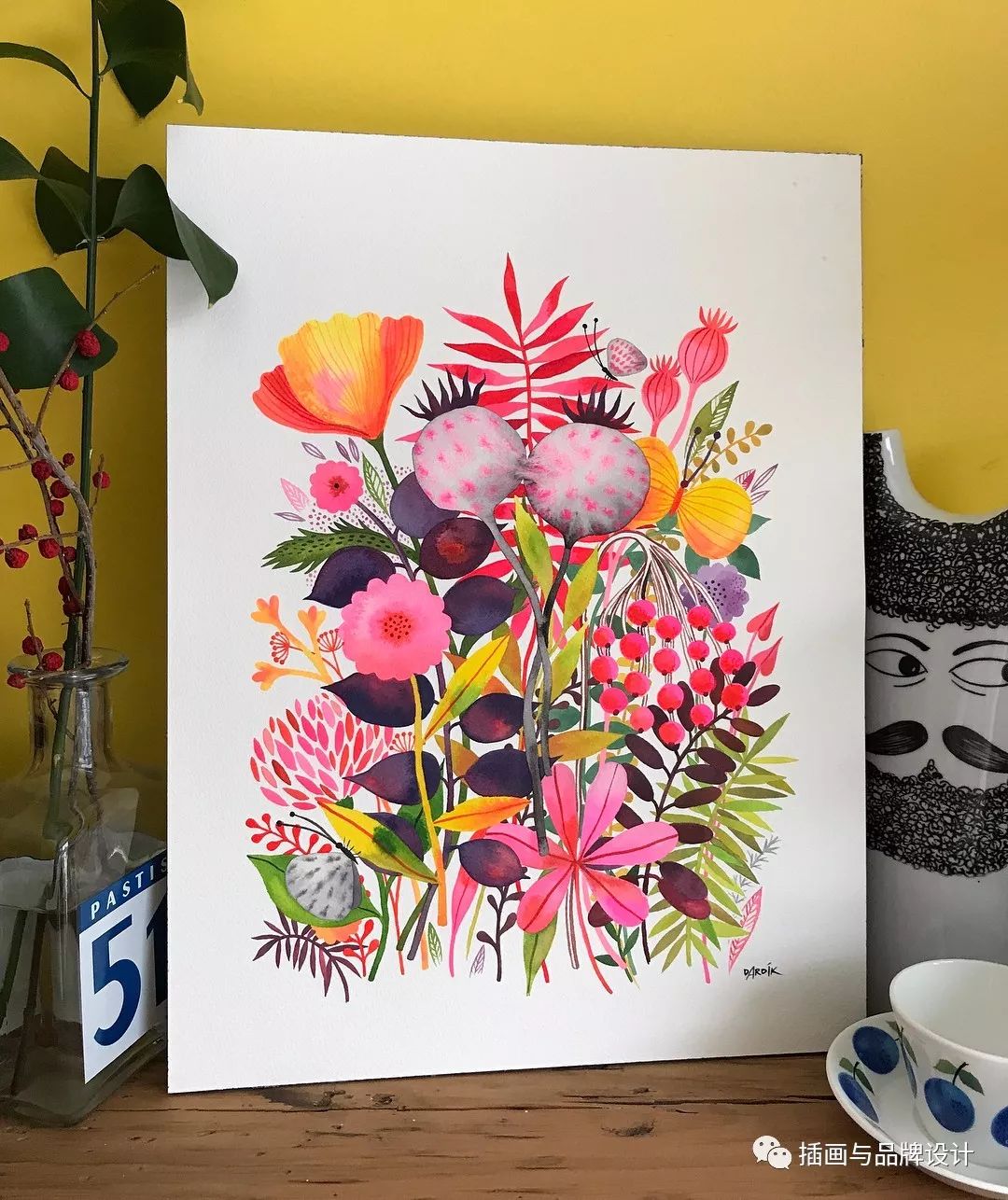 插画丨她用水彩画超可爱的花菇凉,在速写本上大放异彩