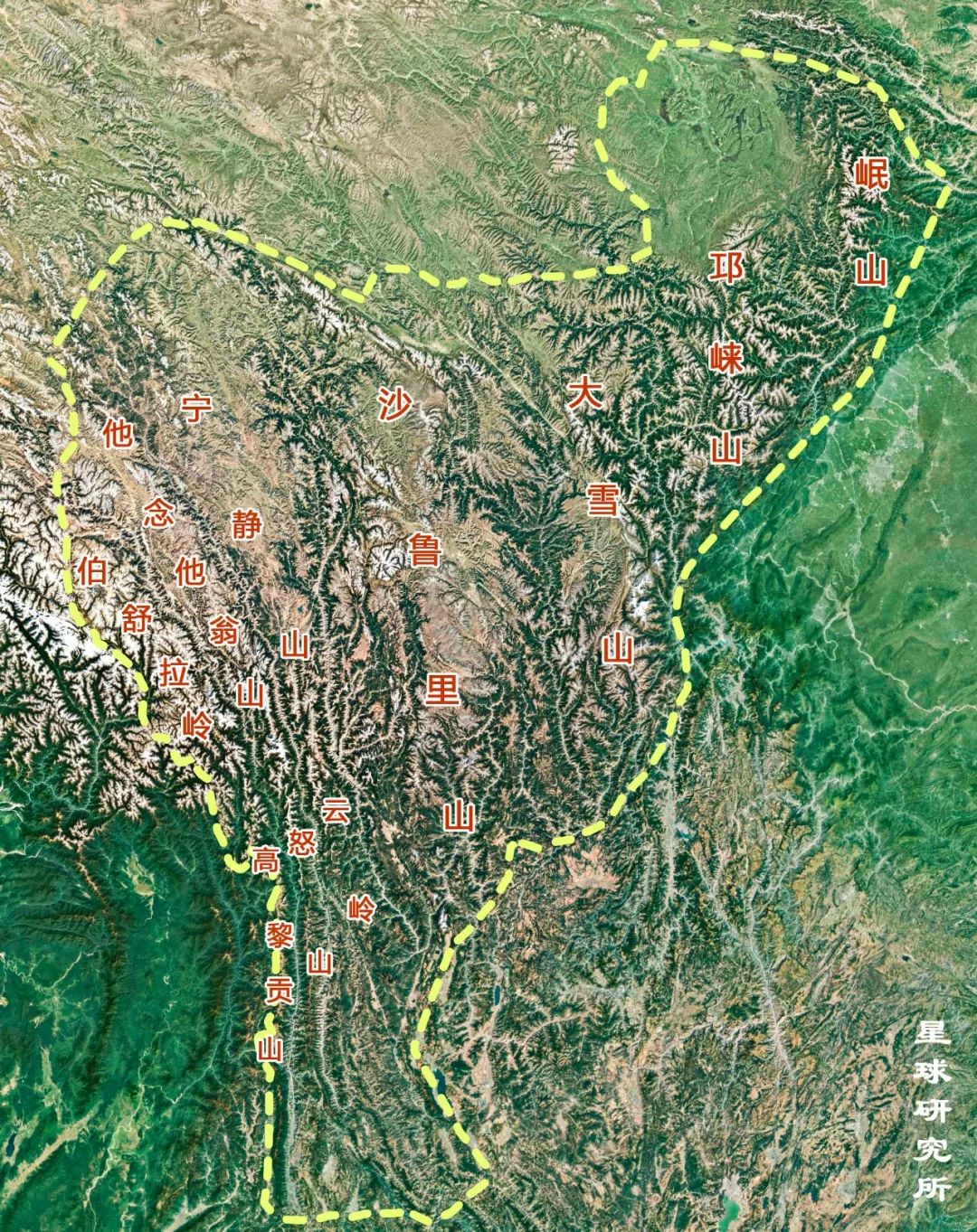 岷山山脉地图图片