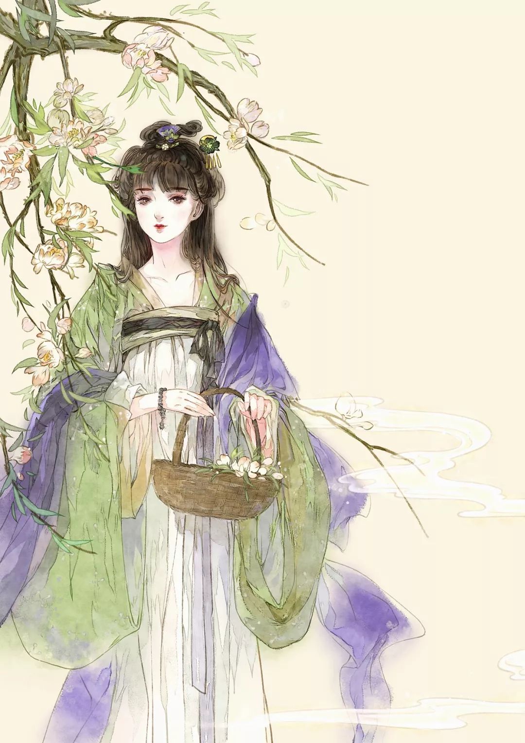 今晚开课古风板绘人物插画10节课报名啦体验绝美古风桃花源