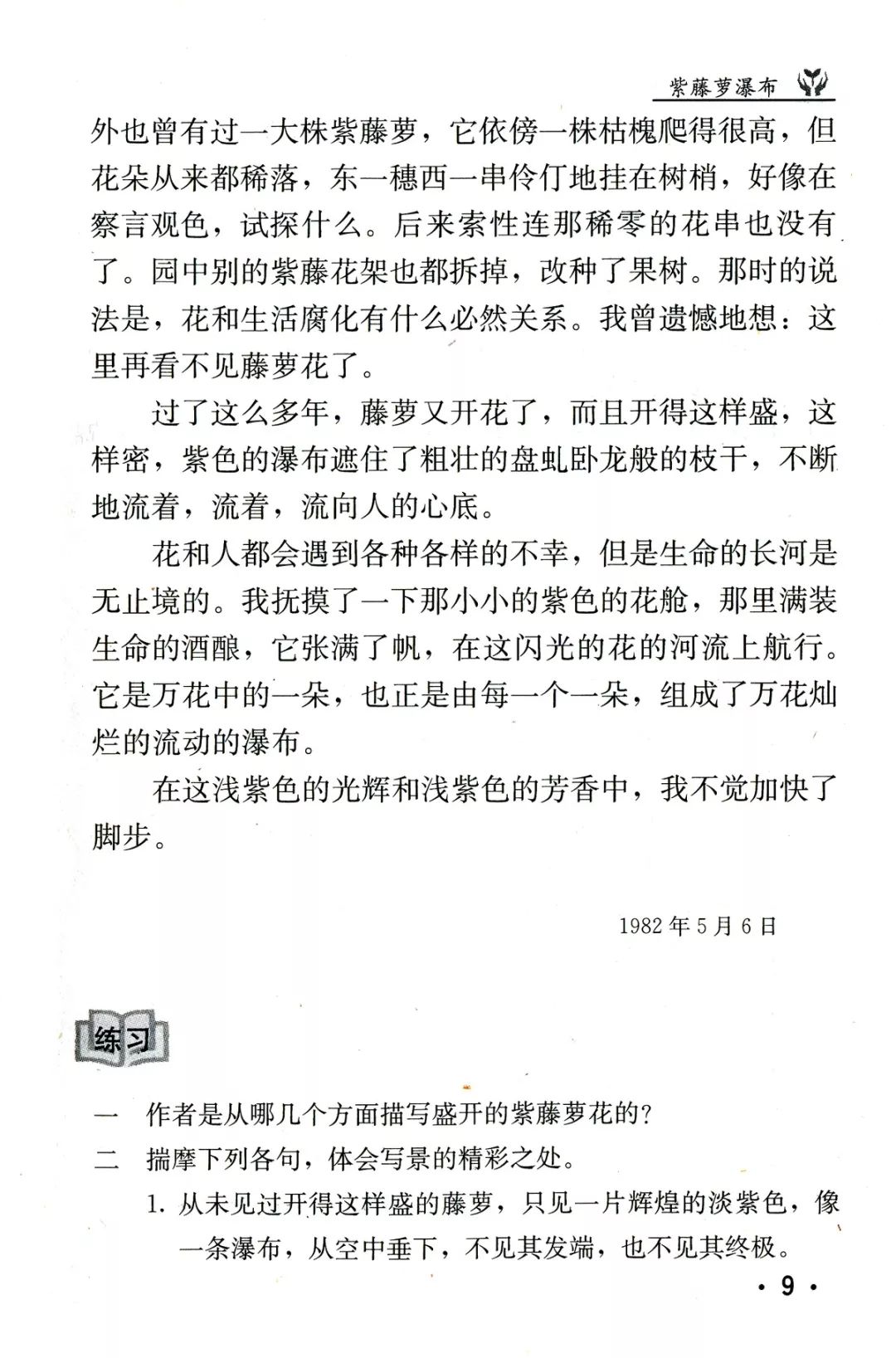 紫藤萝瀑布丨那些年我们一起读过的课文