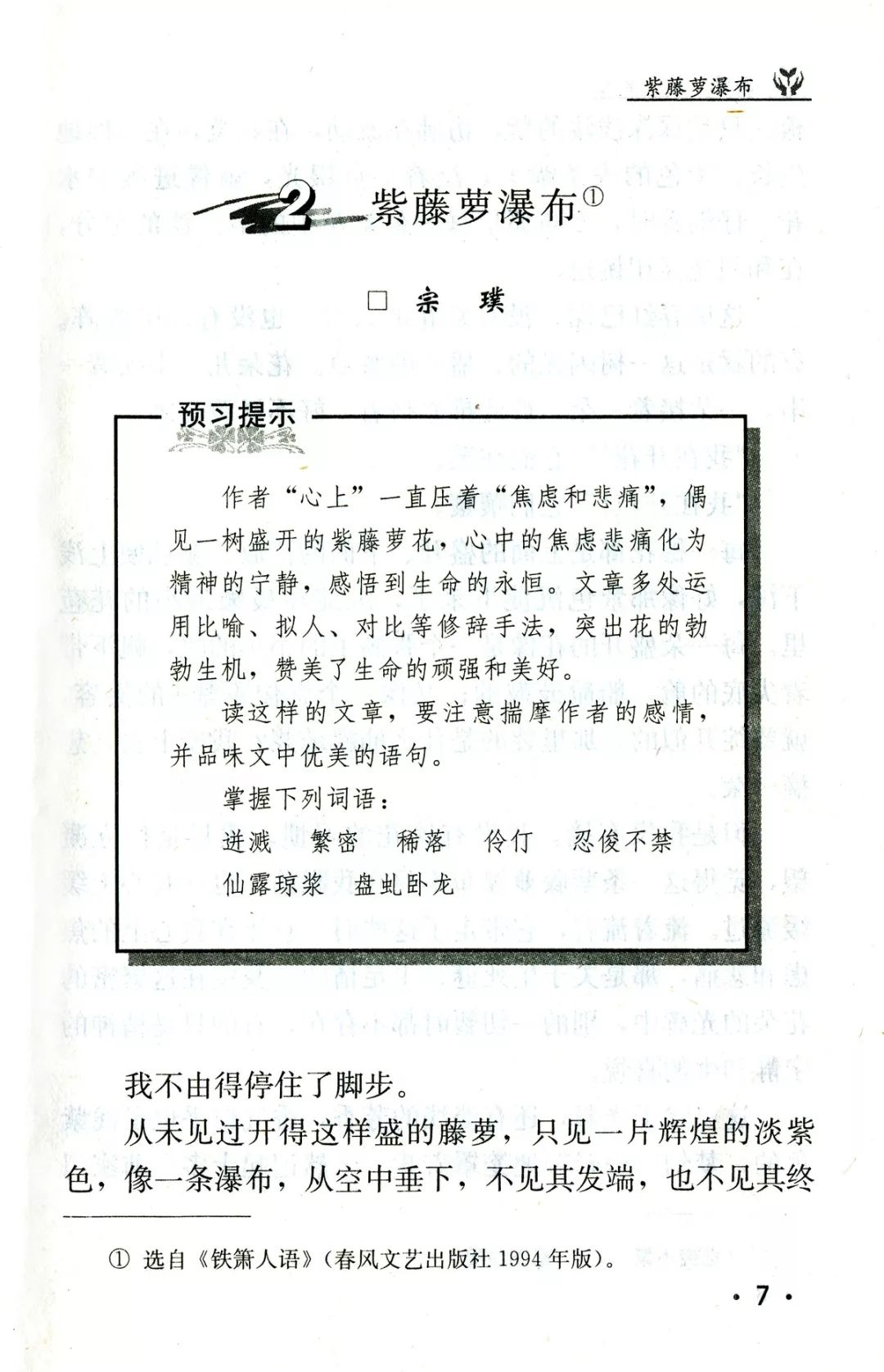 《紫藤萝瀑布》丨那些年,我们一起读过的课文