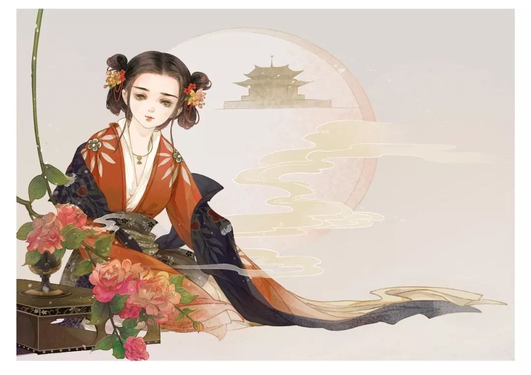 今晚开课古风板绘人物插画10节课报名啦体验绝美古风桃花源