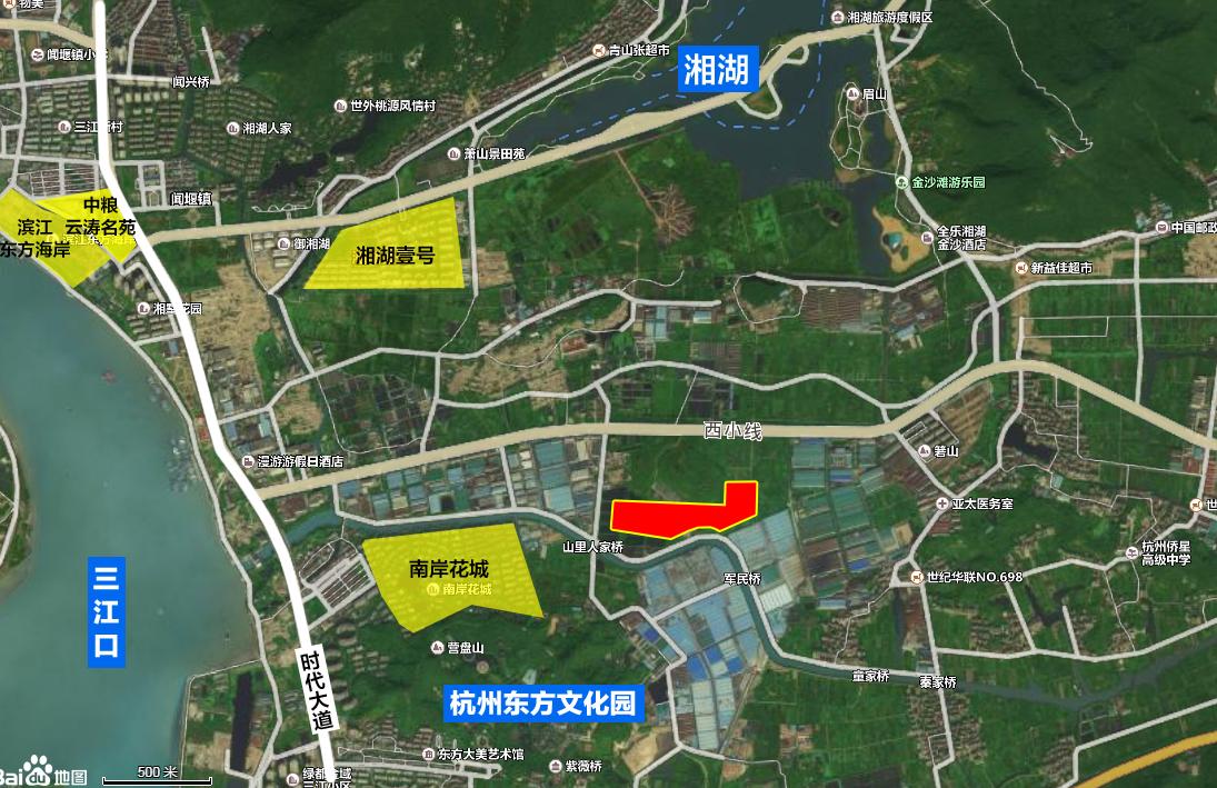 6969湘湖杨岐山单元地块位于湘湖新城板块,属杨岐山单元,北至规划