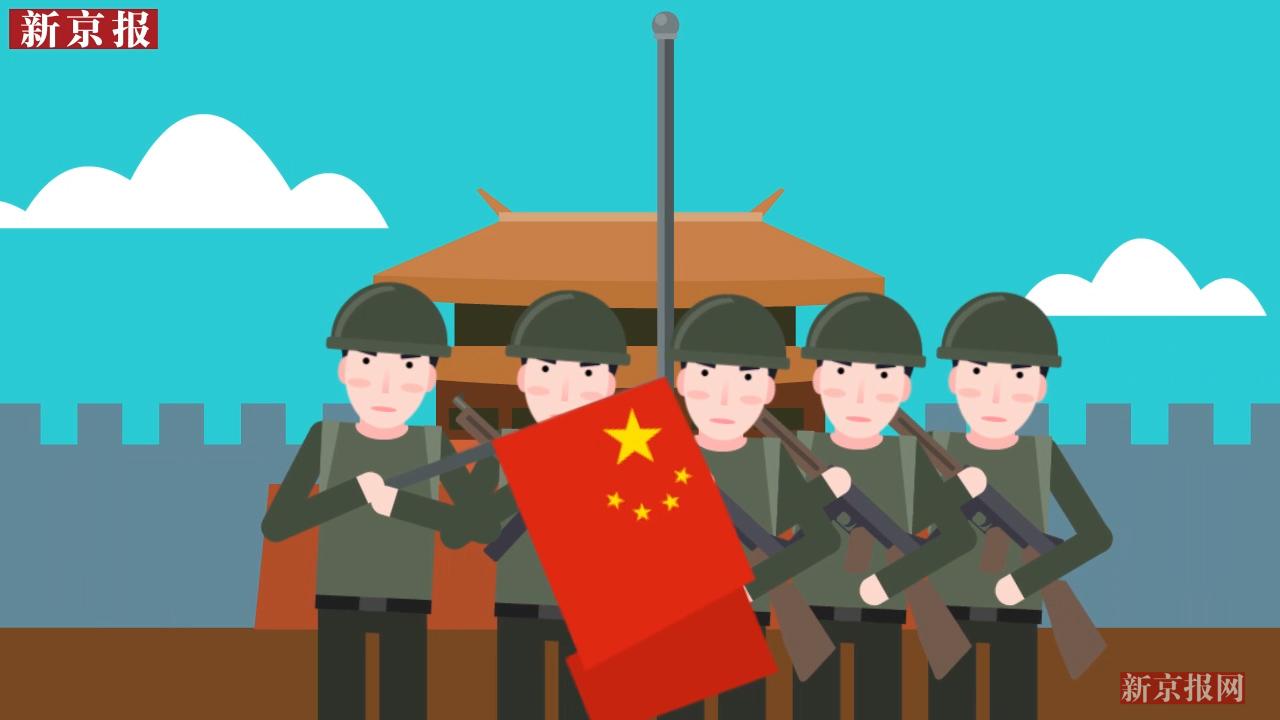解放军今起担国旗护卫和礼炮鸣放任务!动画揭新中国谁在升旗