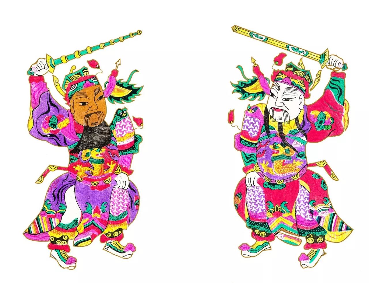 好物400年历史的桃花坞年画一贴福禄寿喜财通通进家门