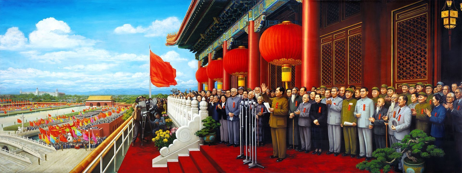 这幅油画长期挂在天安门城楼,它的作者带着原作来深圳了!