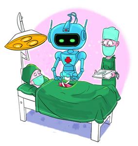 未来机器人医生创意画图片