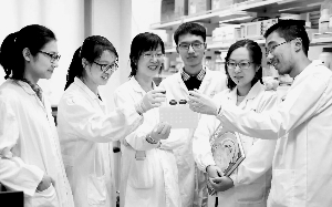 胡海岚（左三）团队在实验室