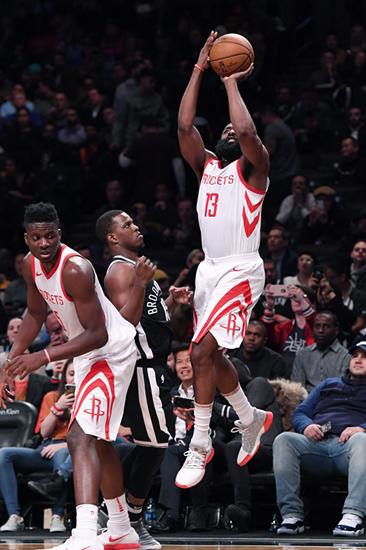 哈登迎来15000分里程碑!火箭力克篮网豪取5连胜