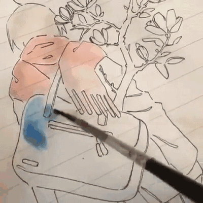 在5元笔记薄上画水彩美少女,15万人点赞!