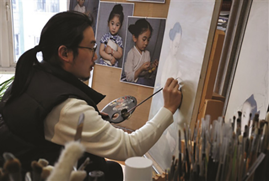 画家爸爸的另类"晒娃":把女儿画进油画,成了"小仙女"