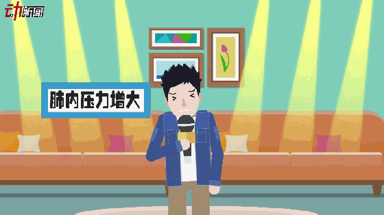 时用力过猛,肺内压力突然增大,挤破了原本就脆弱的肺大泡,诱发气胸