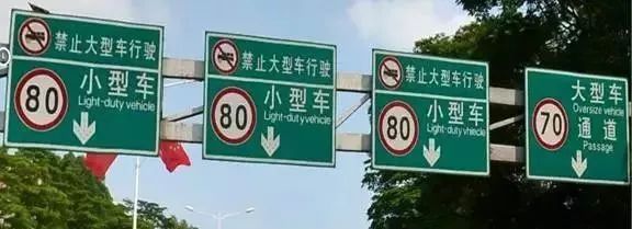调整后车辆分道行驶标志牌