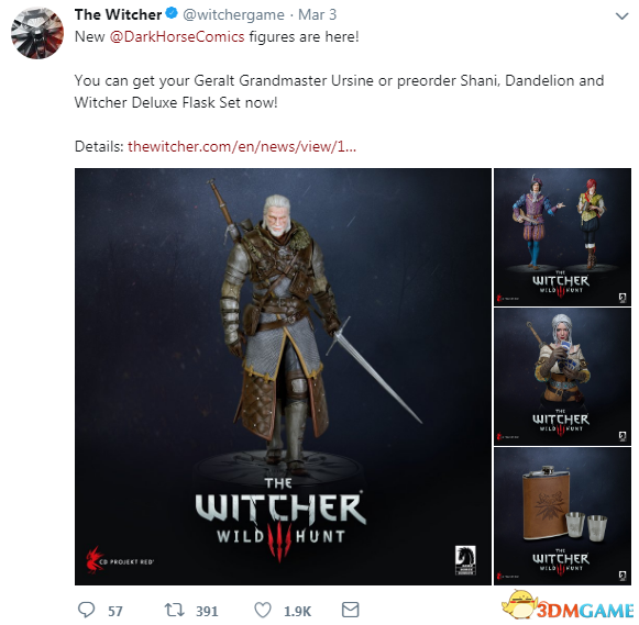 《巫师3》官方分享手办新图 和希里来一局昆特牌