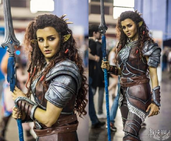 美女玩家cos《魔兽》电影迦罗娜 同框小鲜肉卡德加!