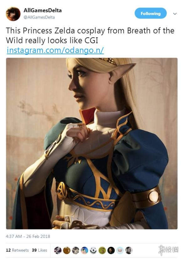 《塞尔达传说:荒野之息》公主cg级精美cos 美到窒息