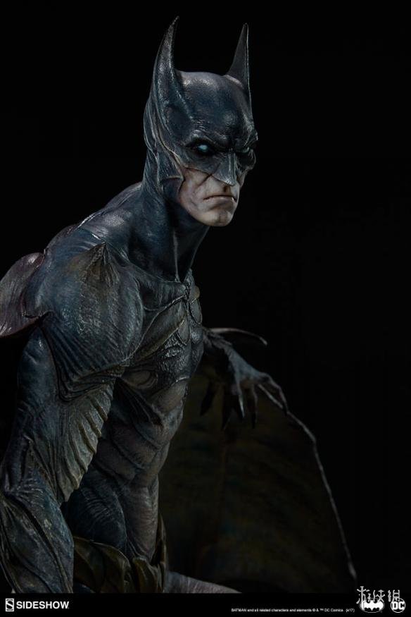 dc"哥谭梦魇"系列恶魔蝙蝠侠手办 脱下面具吓死人