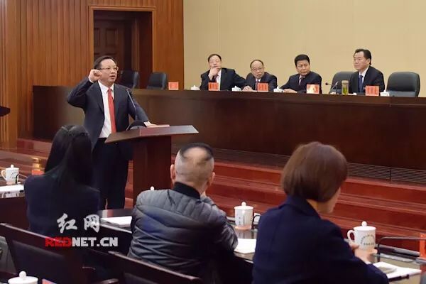 雷绍业同志作拟任职务发言。红网 图