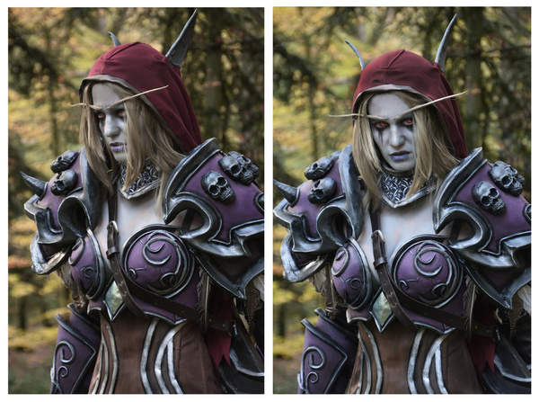 法国妹子cos《魔兽》希瓦女王 美女一脸凶相霸气十足