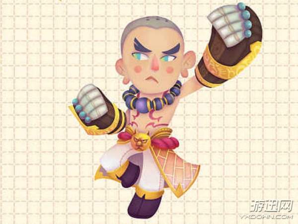 大神绘制q版王者荣耀峡谷达摩大叔变年轻小伙