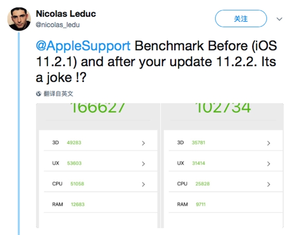 所有iPhone升级iOS 11.2.2后性能出现下降