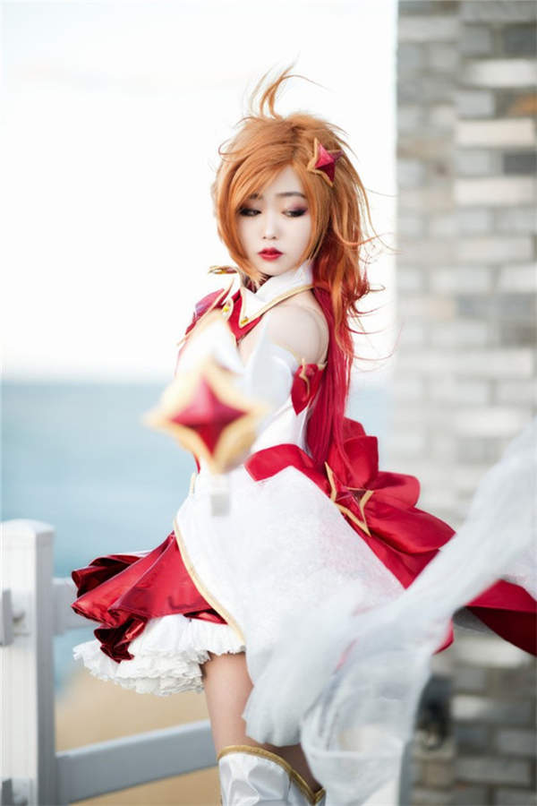 lol星之守护者系列cos阿狸冰肌雪肤清纯无敌