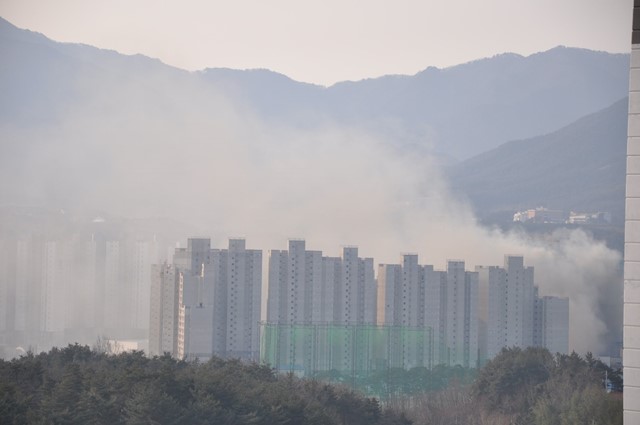 韩国冬奥村附近突发大火！