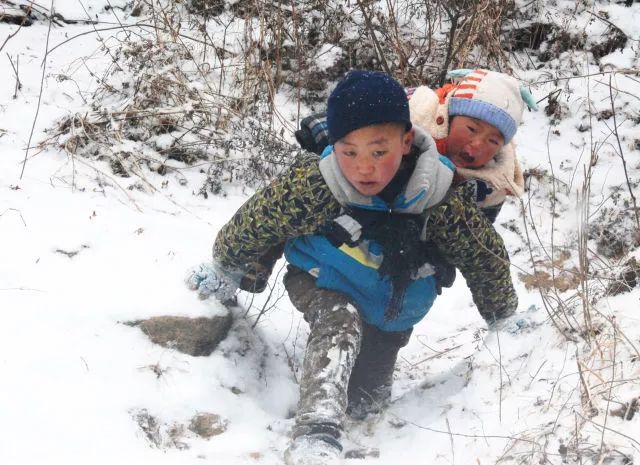 原标题:9岁男孩背弟弟雪中走了近一小时山路,只为了……   2月2日
