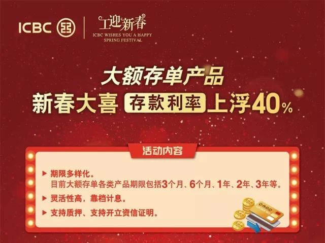 存款利率上浮40%,热腾腾的工行大额存单!