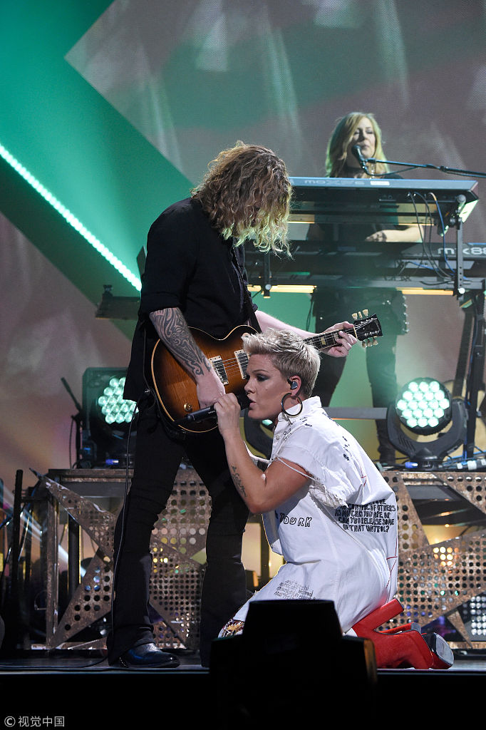 当地时间2018年2月2日,美国明尼亚波理斯,歌手pink举行演唱会.