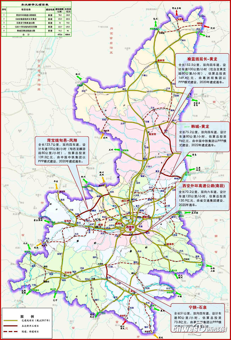 陕西集中开工5条高速公路预计2020年县县通高速