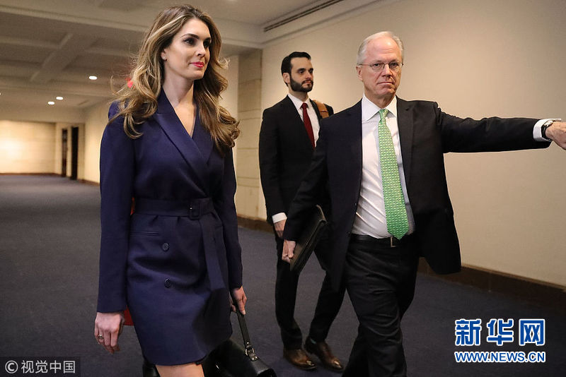 2月27日,美国华盛顿,白宫通信主任霍普·希克斯出席众议院情报委员会