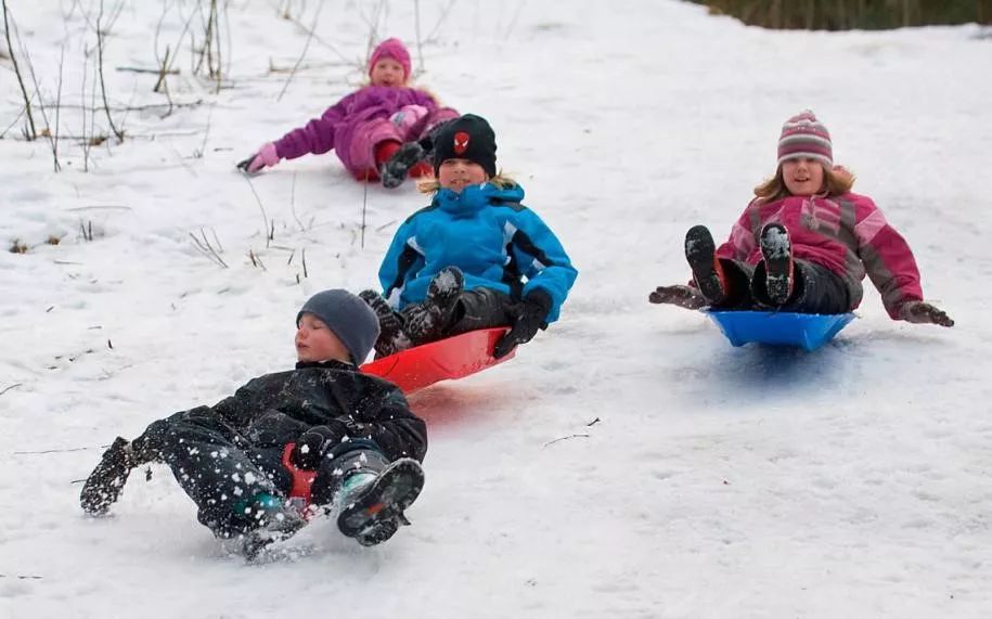 而最受欢迎的游戏非滑雪坡莫属,拉上pulkka(小雪橇),爬到小雪坡顶上