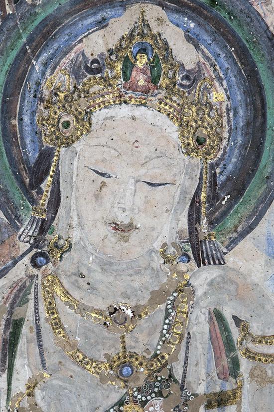 莫高窟第57窟胁侍菩萨. 敦煌研究院 孙志军 摄