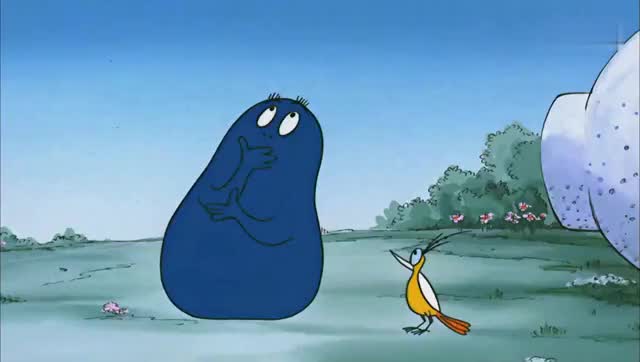 巴巴布莱特看着天空的鸟,自己突发奇想,他想制造飞机