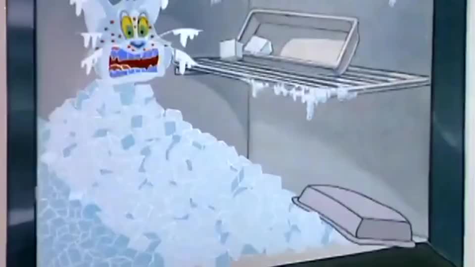 猫和老鼠杰瑞帮汤姆治病,把汤姆关在冰箱里,汤姆相信了杰瑞