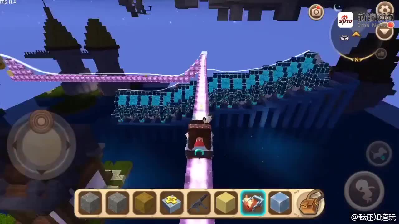 迷你世界桃园传-做一个超美过山车!能看到整个桃园美景