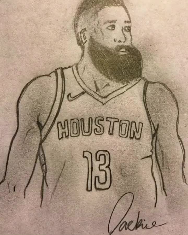 火箭舞者宝贝,原创哈登画作