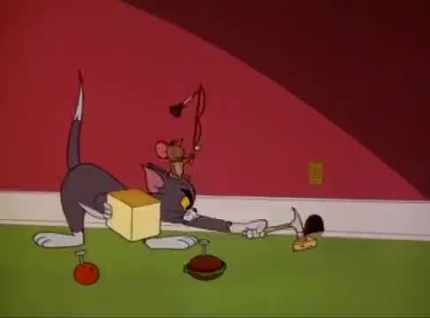 猫和老鼠:汤姆笨死了,杰瑞就在他头上,还在到处找老鼠呢