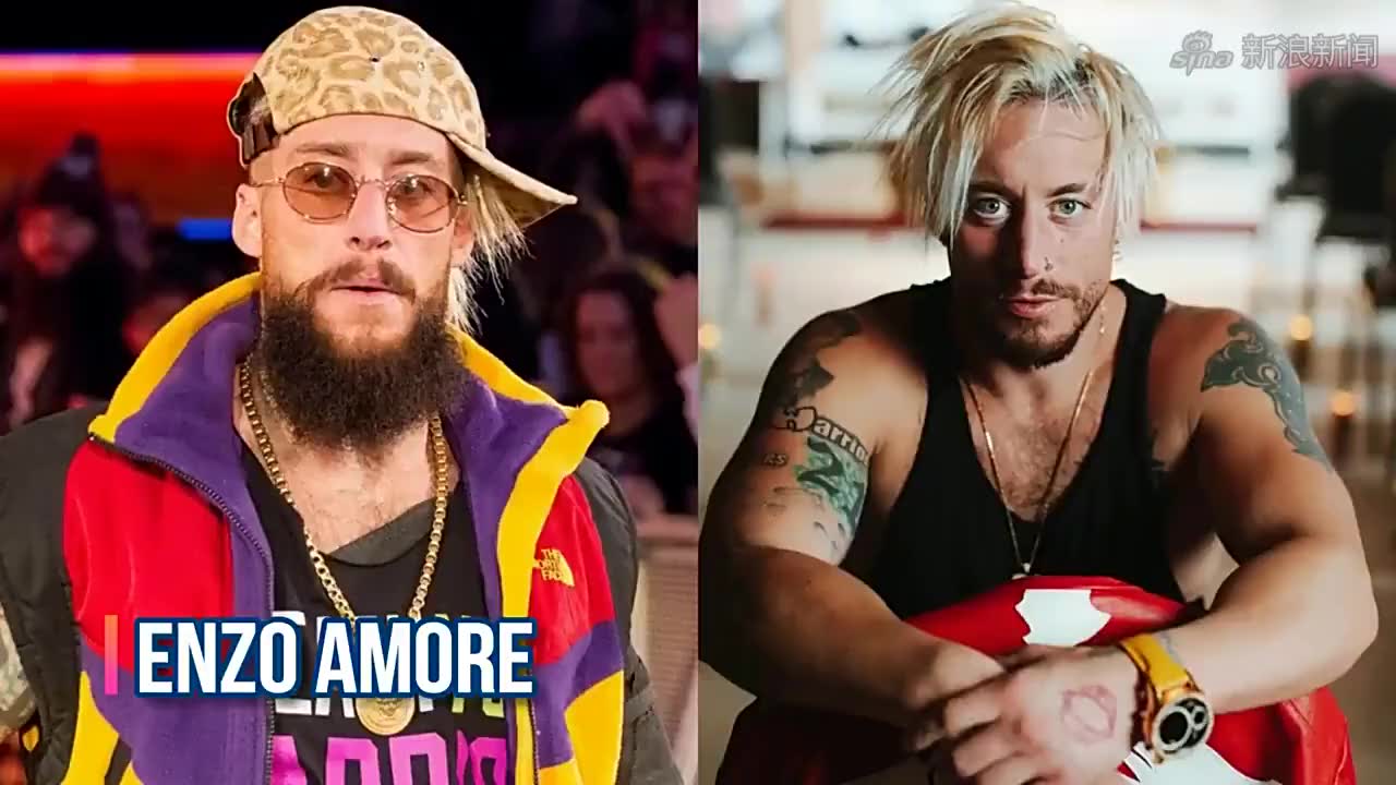 在离开wwe前后雷贝克和enzo的照片写实